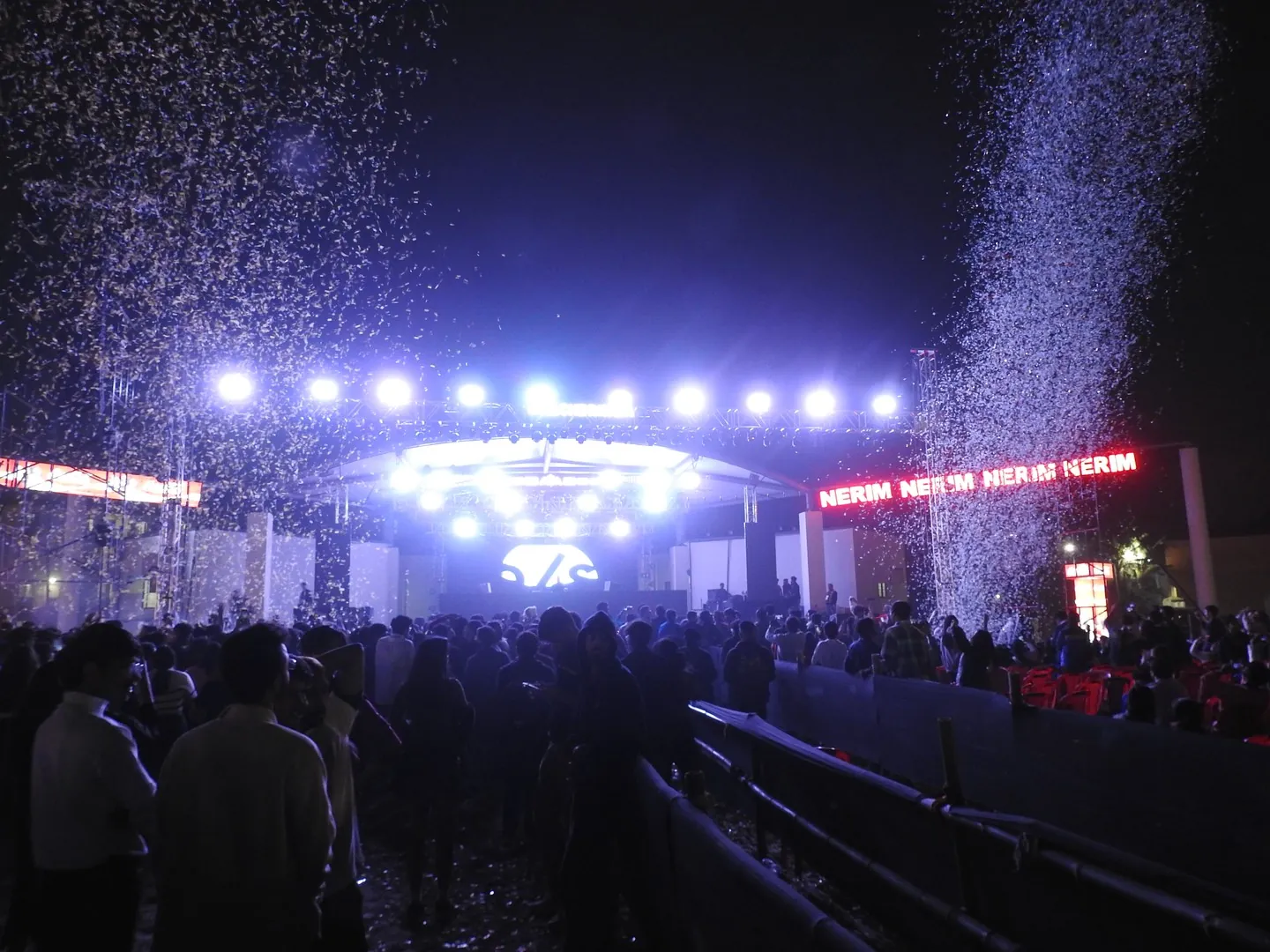 Blue lights and colors in the Sky at IITG Fest