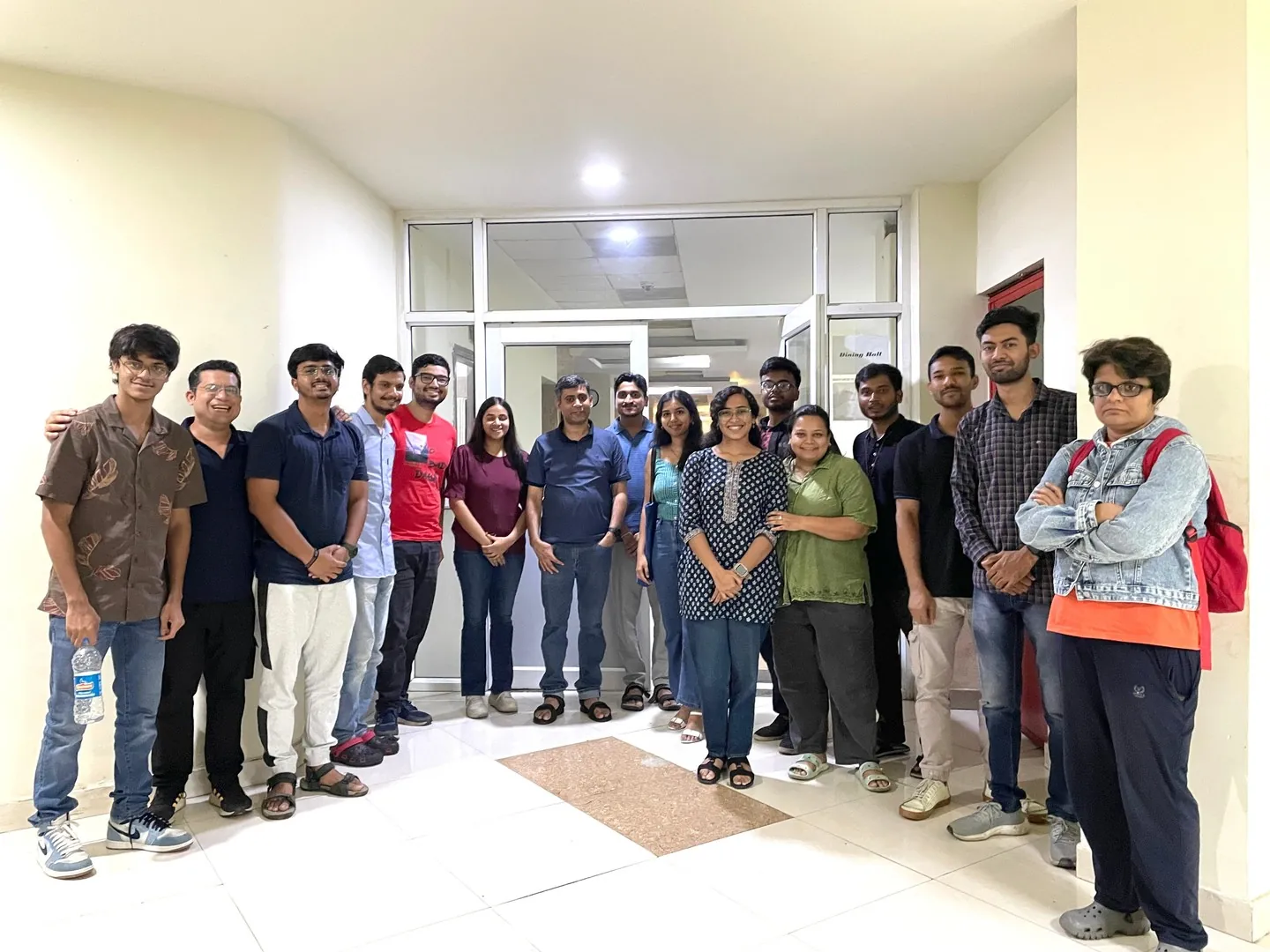 Post-dinner lab group with Ashish Sir