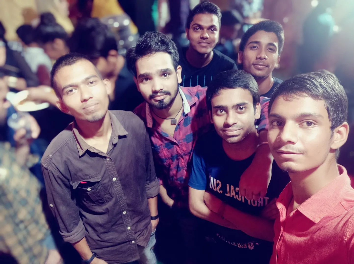 Electronics crew celebrating at a wedding