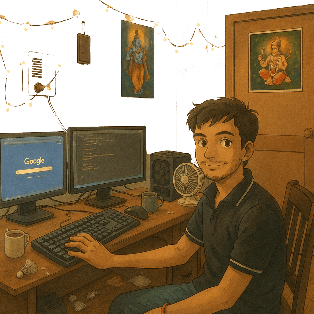 The desk, mid-project
